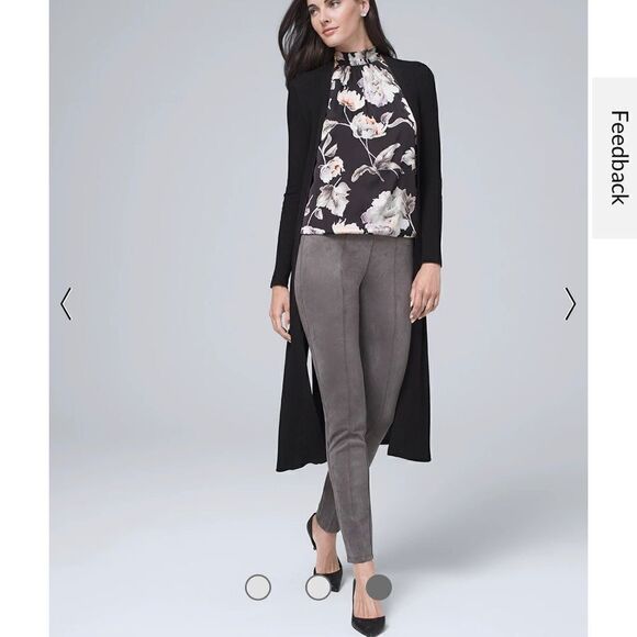 WHBM White House Black Market Gray Ultra-Suede Leggings Pants - Picture 2 of 12